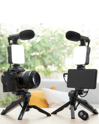 Kit para crear contenido 🔥Trípode + Luz Led + Micrófono⚡️