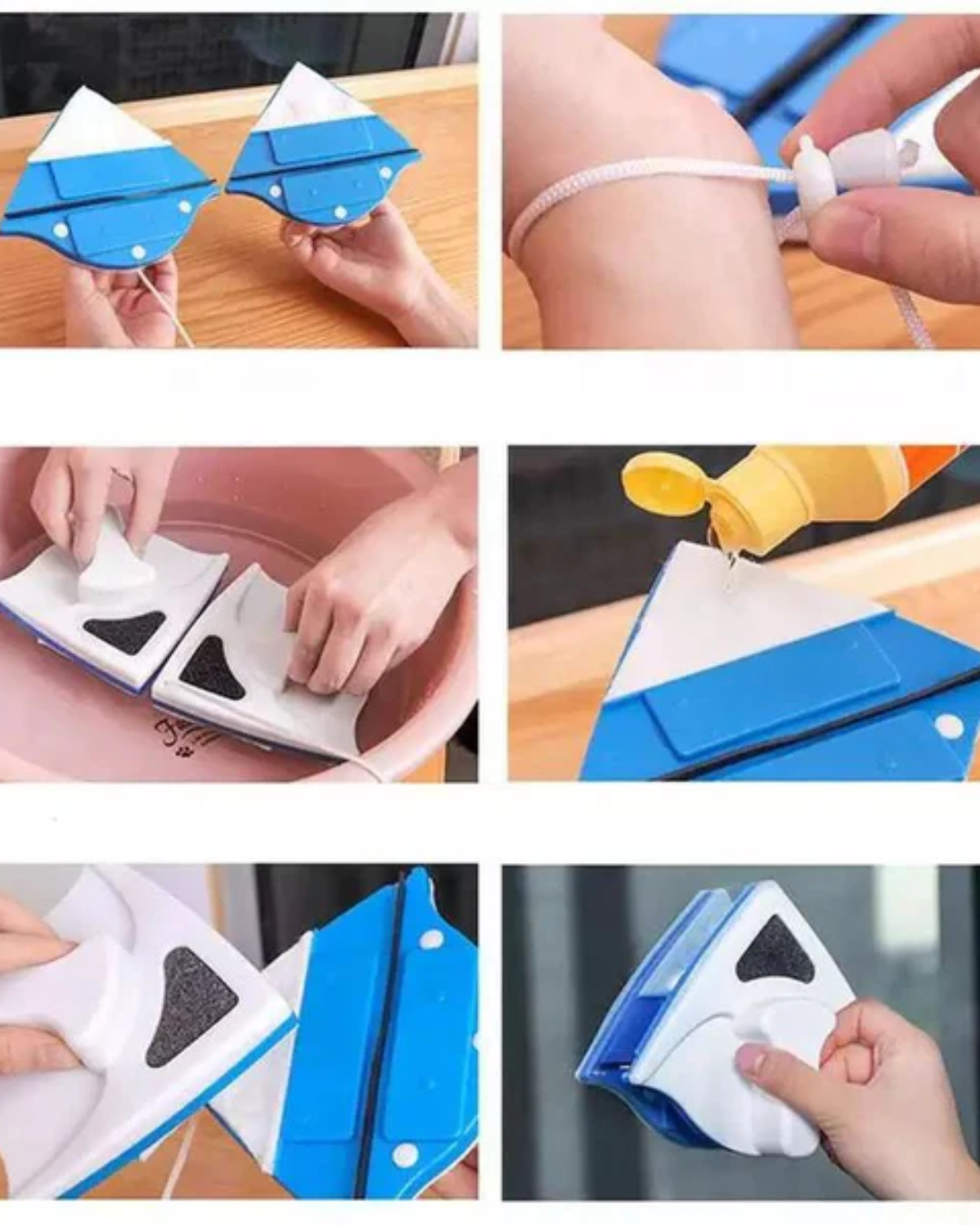 Limpia vidrios Magnético De Doble Cara, Limpiador de Ventanas con Imán