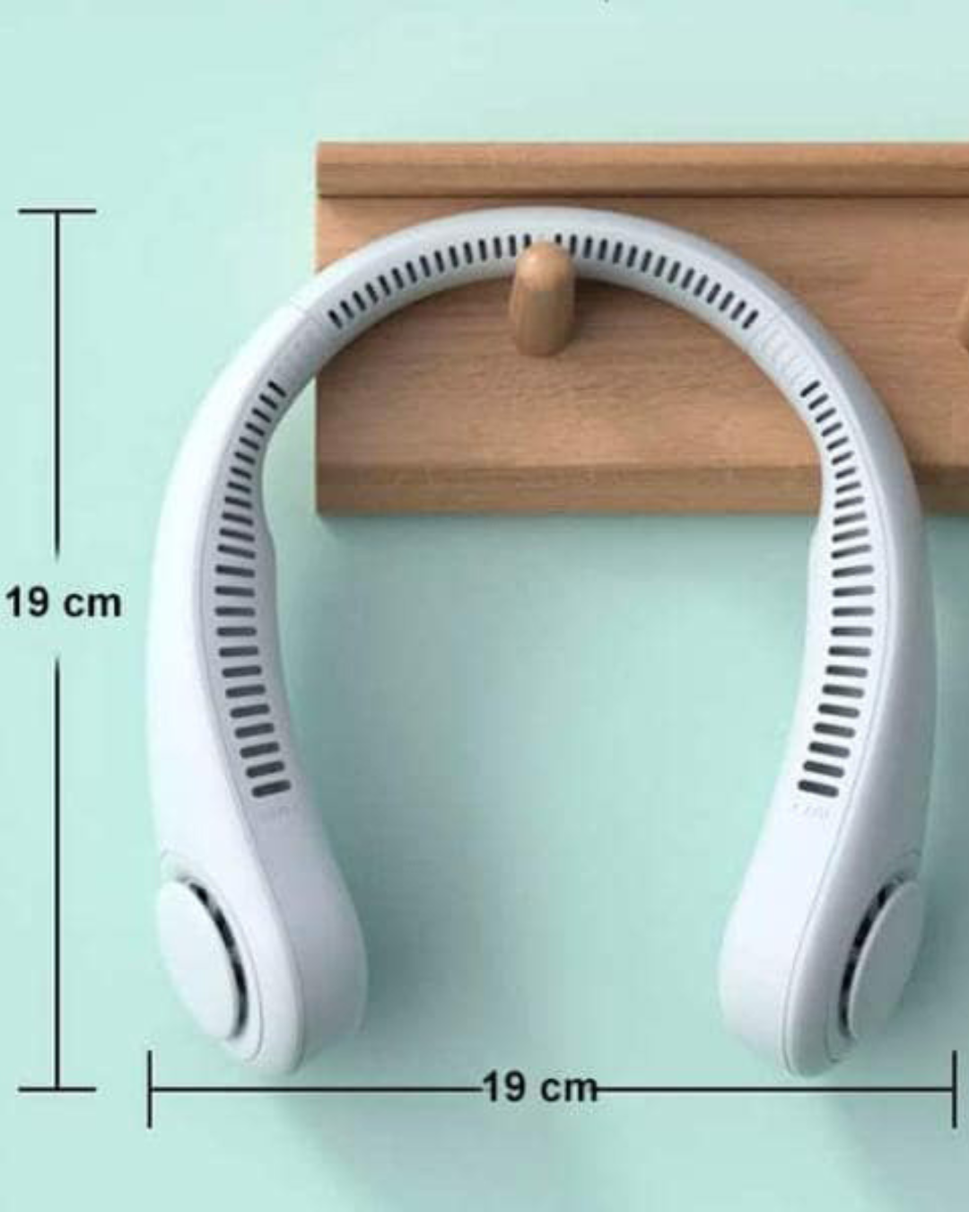 Ventilador De Cuello Portátil Recargable 3 Niveles Flexible Blanco