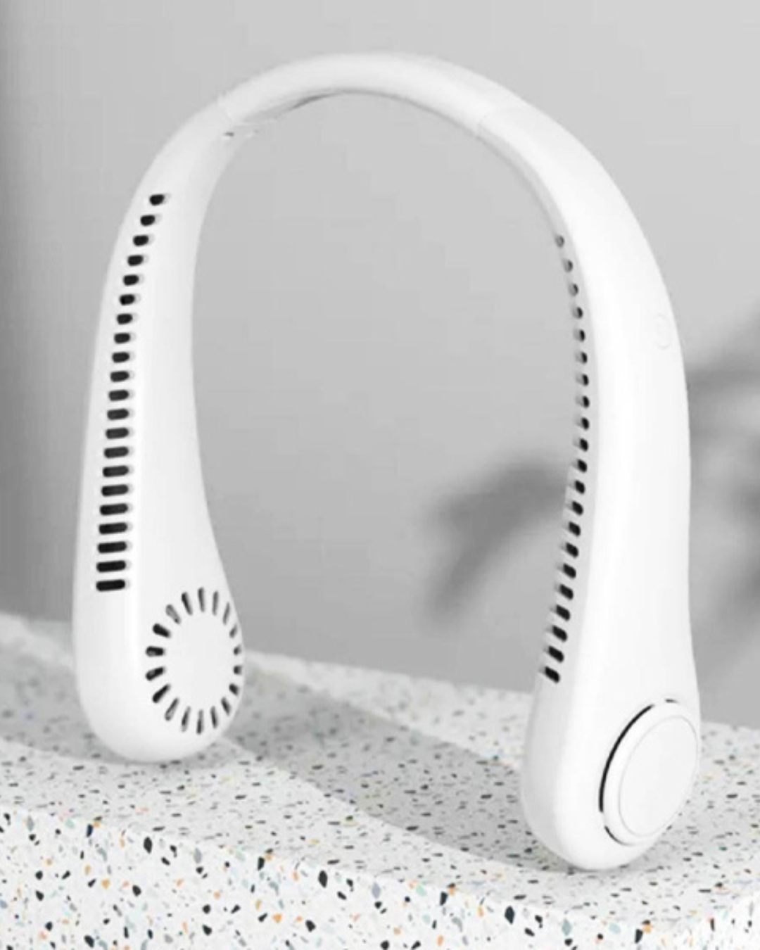 Ventilador De Cuello Portátil Recargable 3 Niveles Flexible Blanco