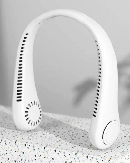 Ventilador De Cuello Portátil Recargable 3 Niveles Flexible Blanco