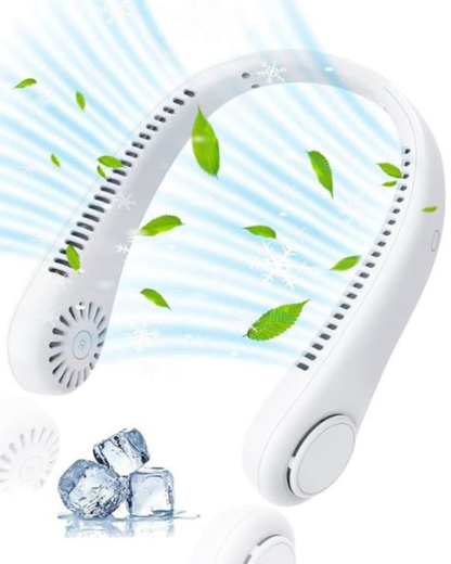Ventilador De Cuello Portátil Recargable 3 Niveles Flexible Blanco
