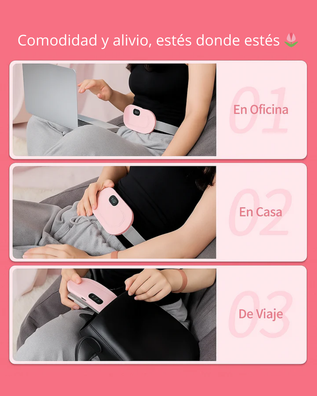 CINTURÓN TÉRMICO MENSTRUAL RECARGABLE CON MASAJE