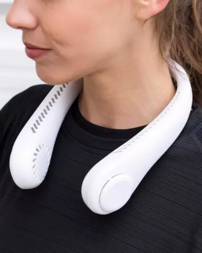 Ventilador De Cuello Portátil Recargable 3 Niveles Flexible Blanco